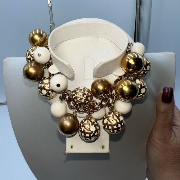 Kate Spade Vintage Bauble Charm Bracelet Bangle Keswick Caning - Picture 1 of 9